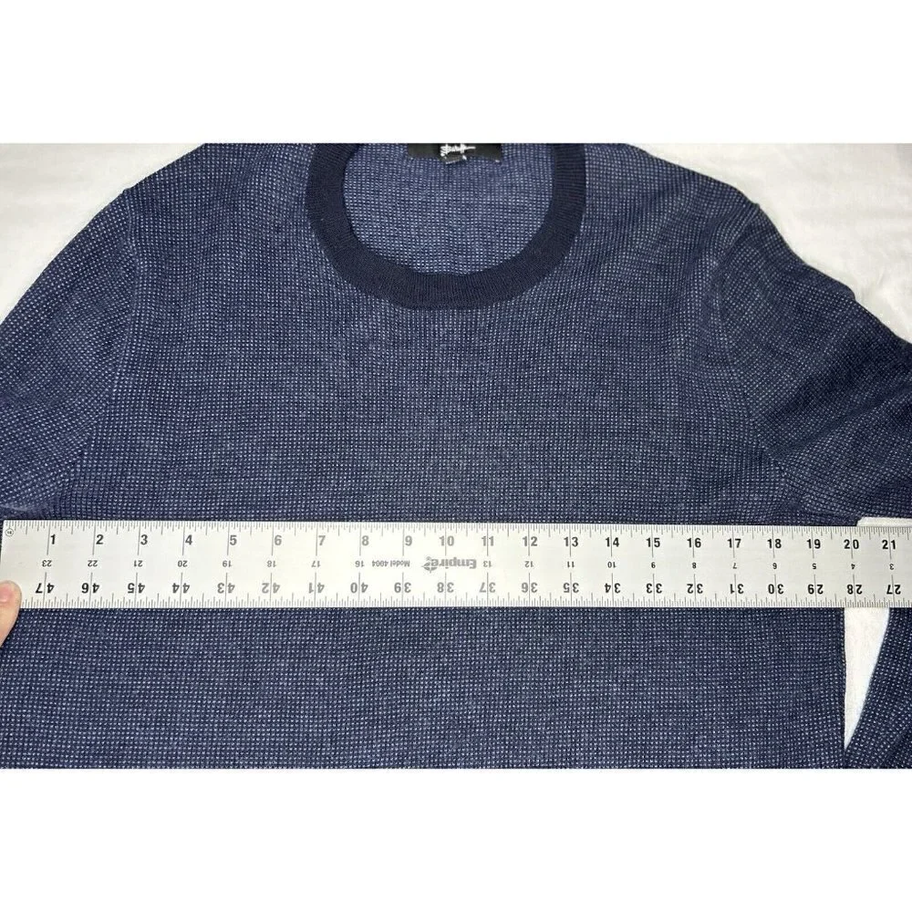 BANANA REPUBLIC Sweater Mens Large Blue 100% Merino Wool Italian Yarn By Baruffa